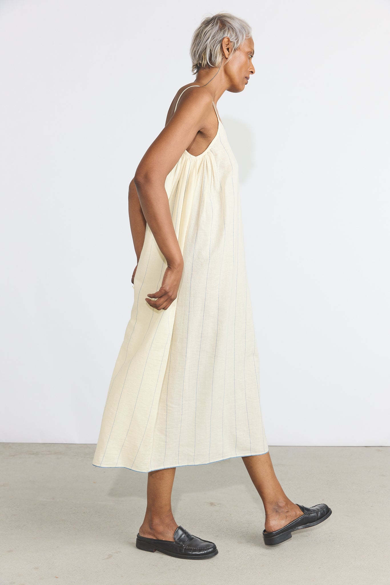 Lily Slip Dress - Blue/White Stripes