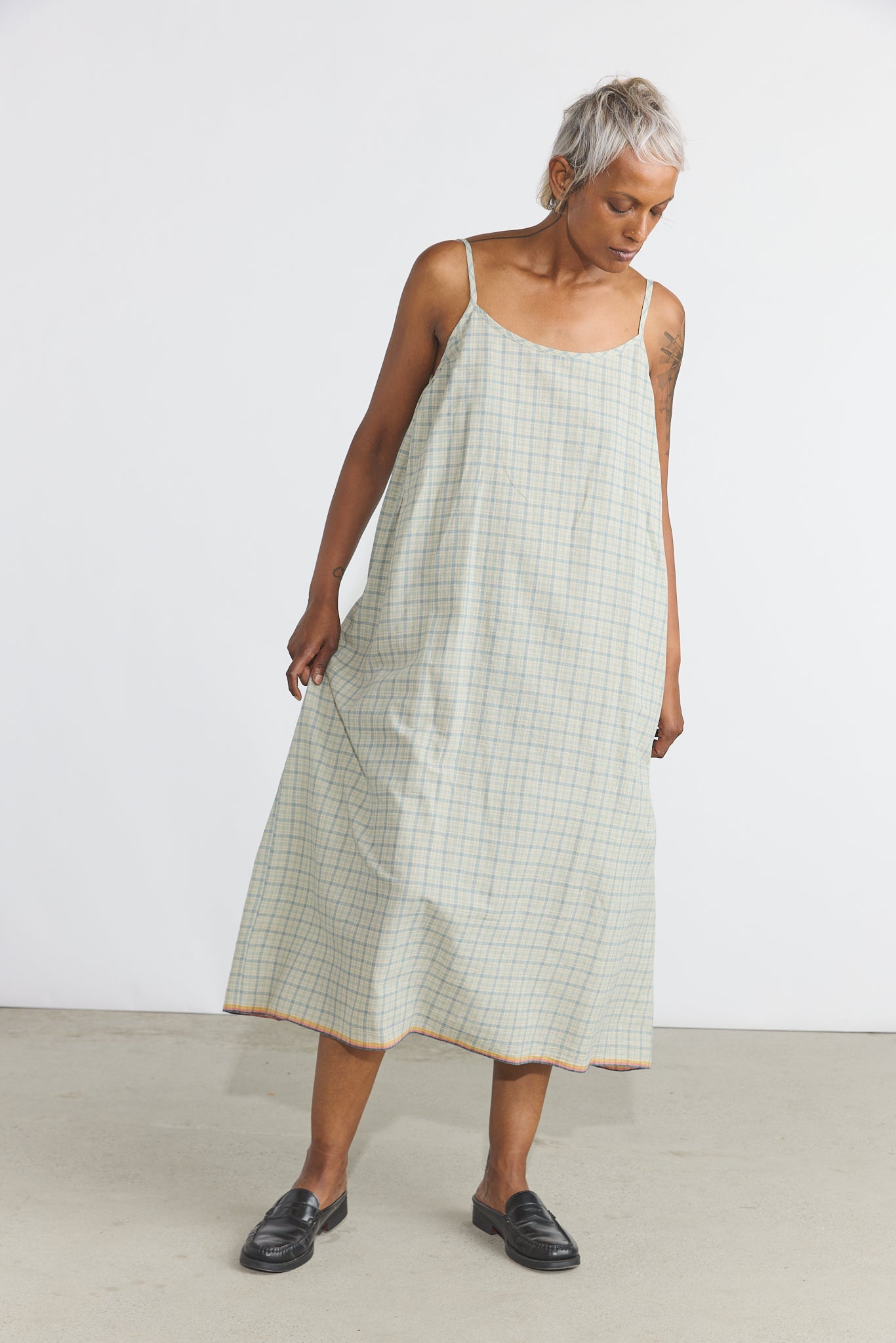 Lily Slip Dress - Blue Checks