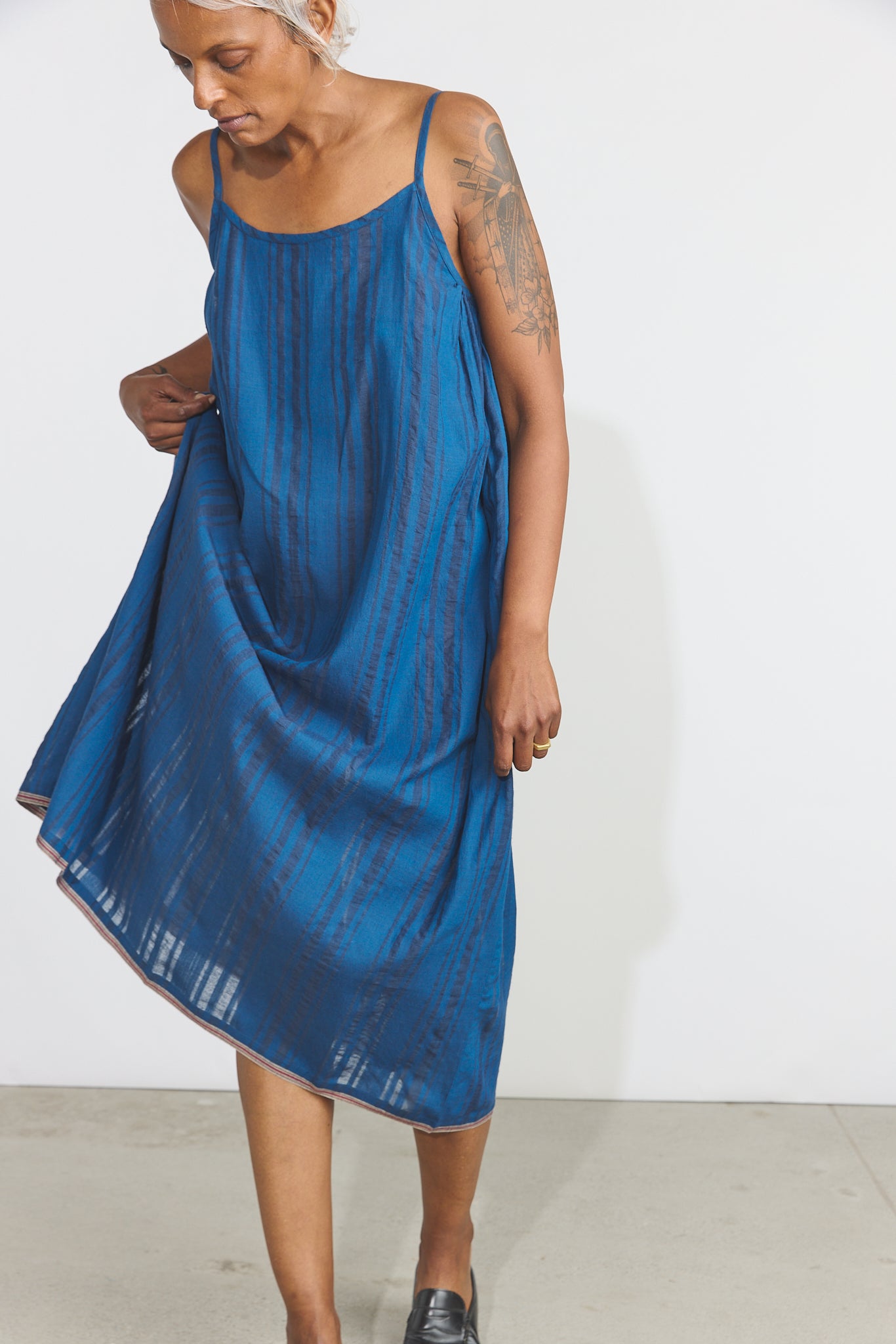 Lily Slip Dress - Blue Stripes