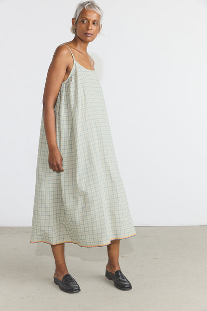 Lily Slip Dress - Blue Checks