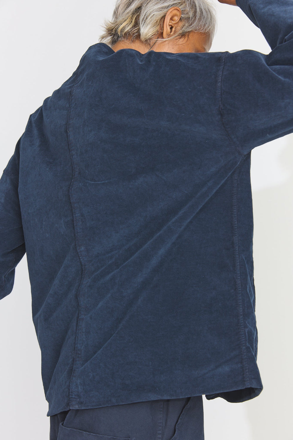 Velvet Loose Jacket - Navy