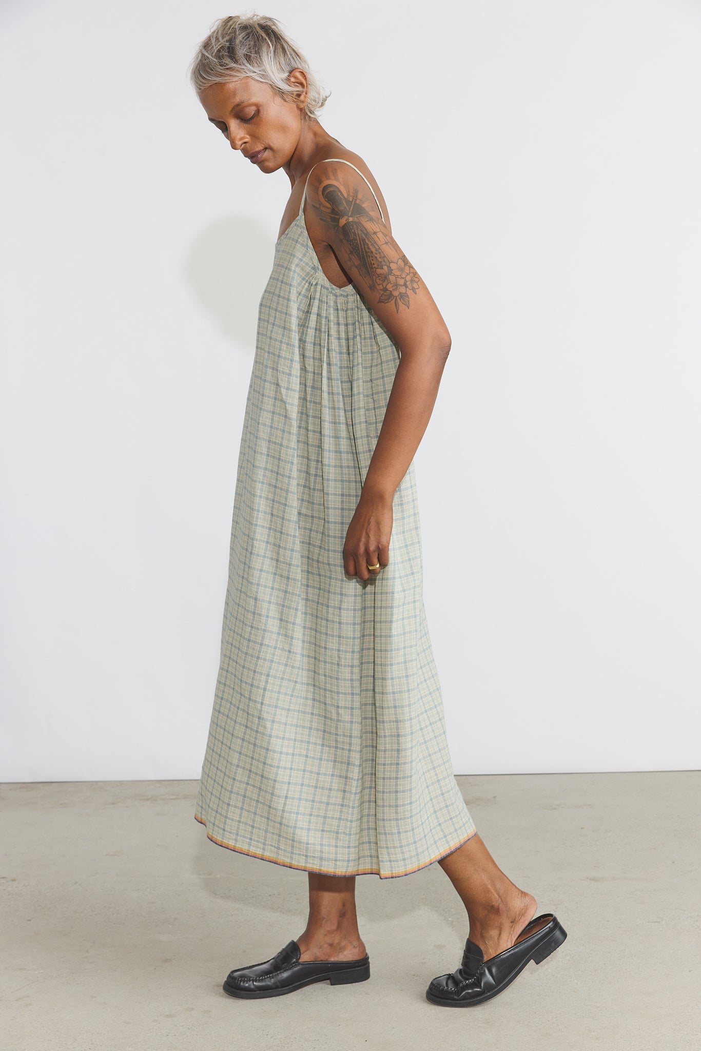 Lily Slip Dress - Blue Checks