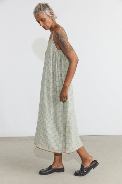 Lily Slip Dress - Blue Checks