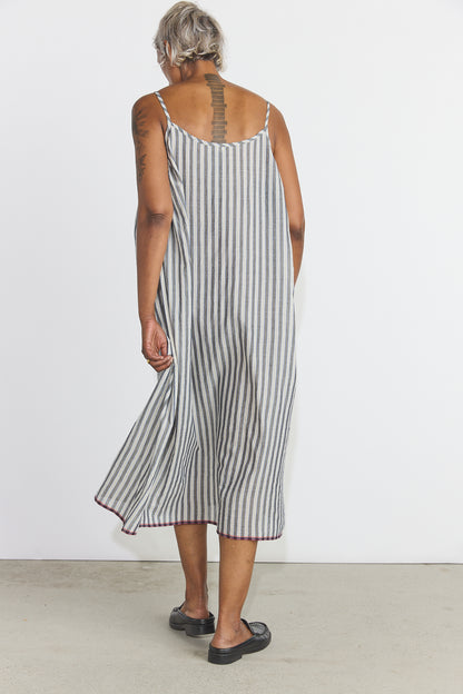 Lily Slip Dress - Grey/White Stripes