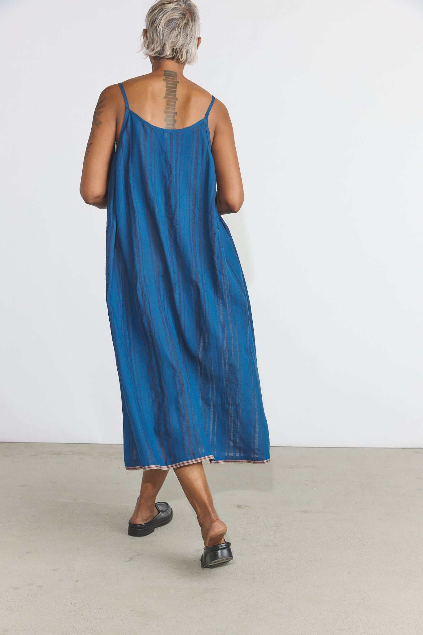 Lily Slip Dress - Blue Stripes