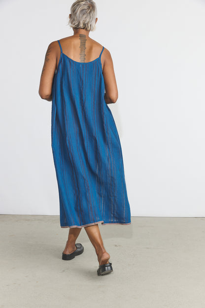 Lily Slip Dress - Blue Stripes