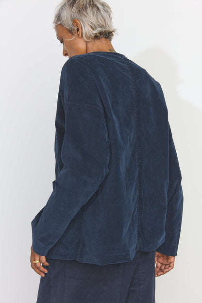 Velvet Loose Jacket - Navy