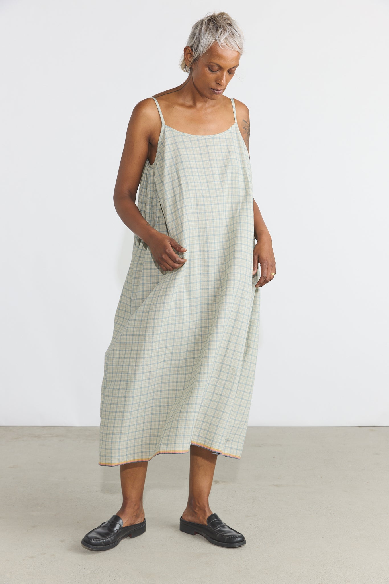 Lily Slip Dress - Blue Checks