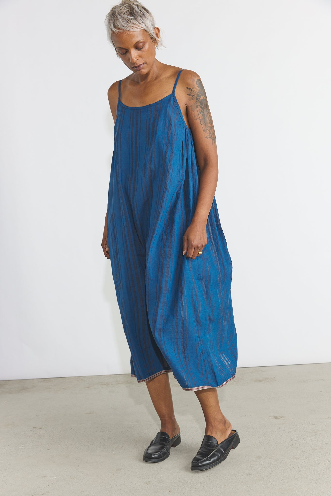 Lily Slip Dress - Blue Stripes