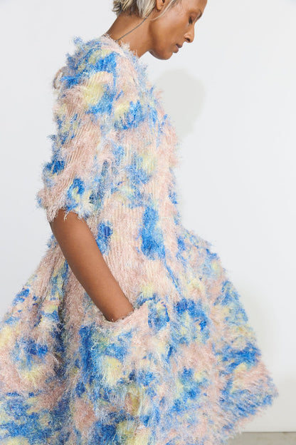 Knox Pleated Furry Dress - Blush Ingrid