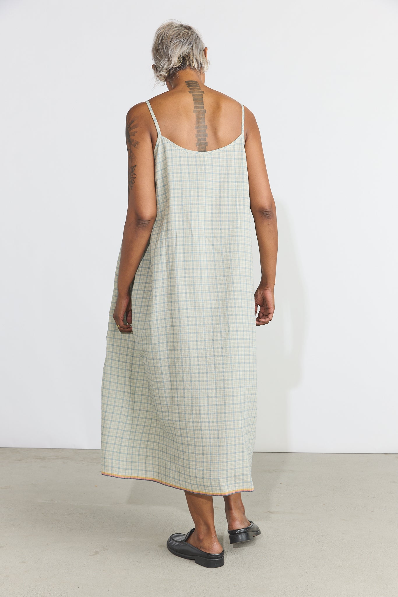 Lily Slip Dress - Blue Checks