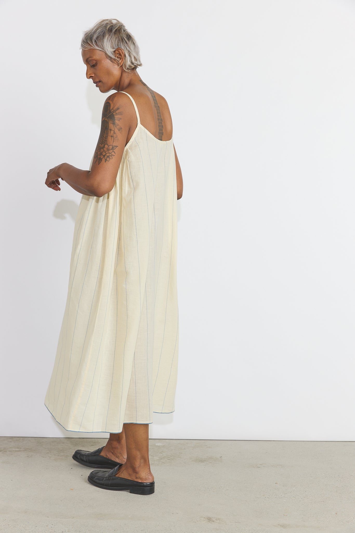 Lily Slip Dress - Blue/White Stripes