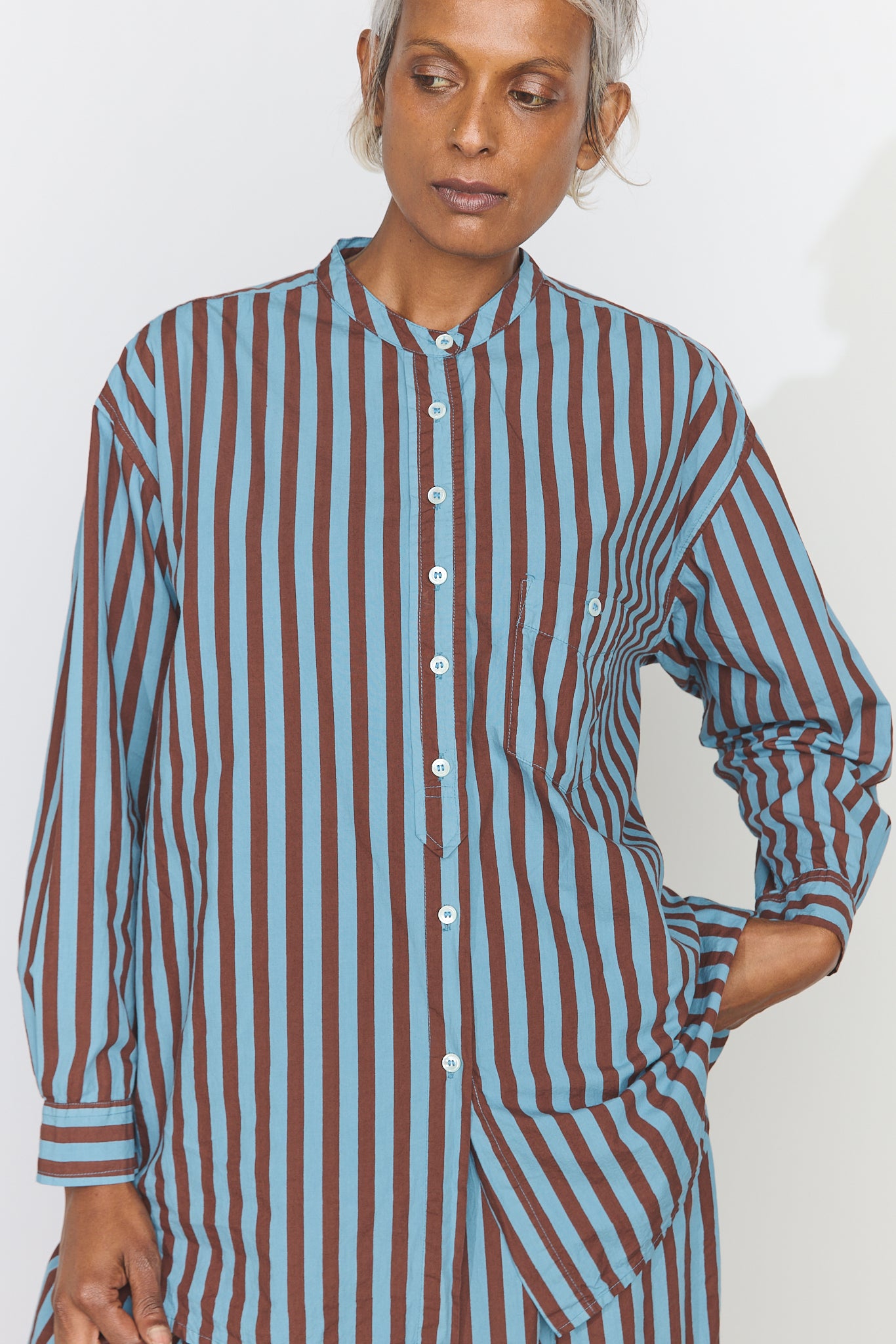 Italy shirt - Cotton Poplin Coco Stripe