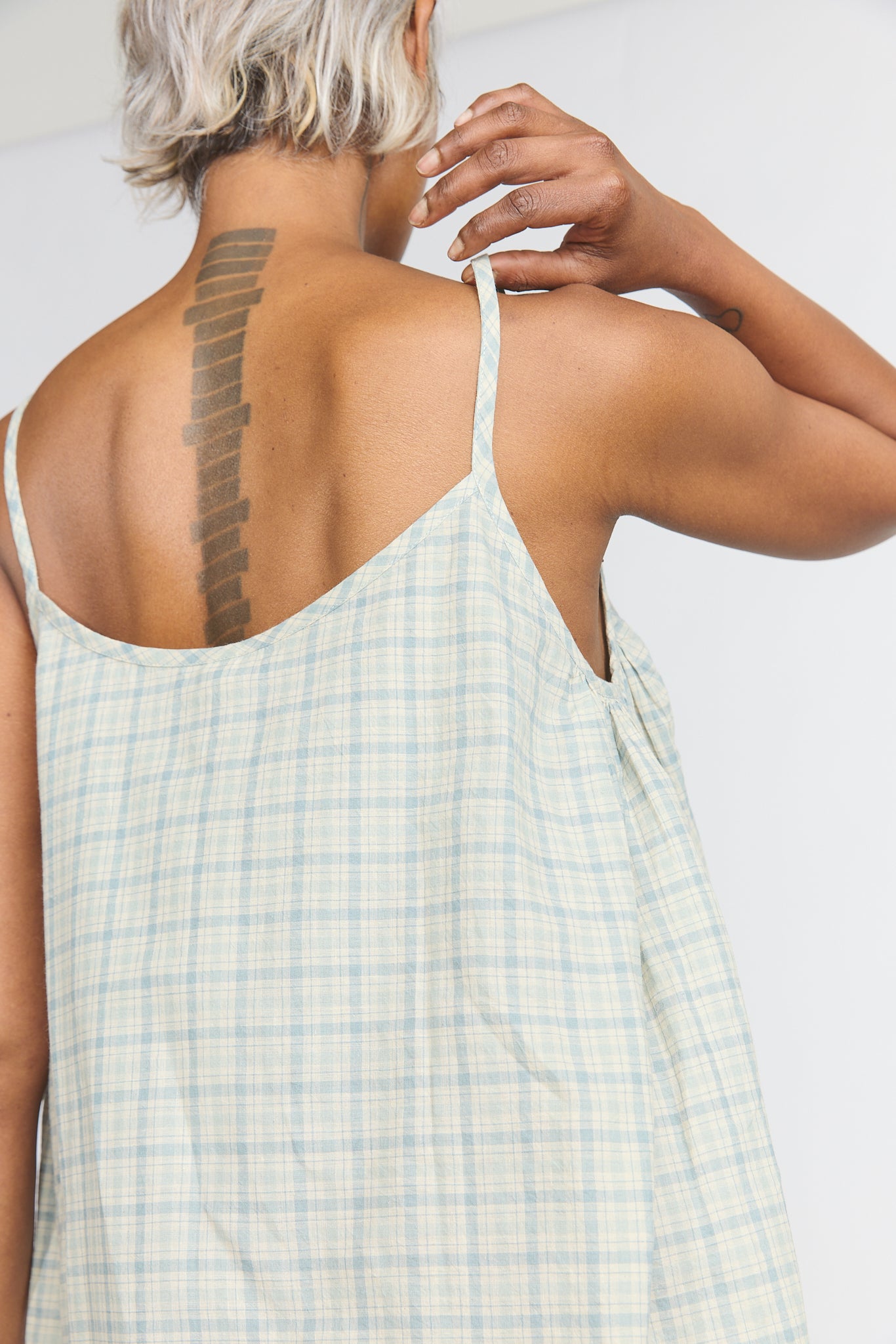 Lily Slip Dress - Blue Checks