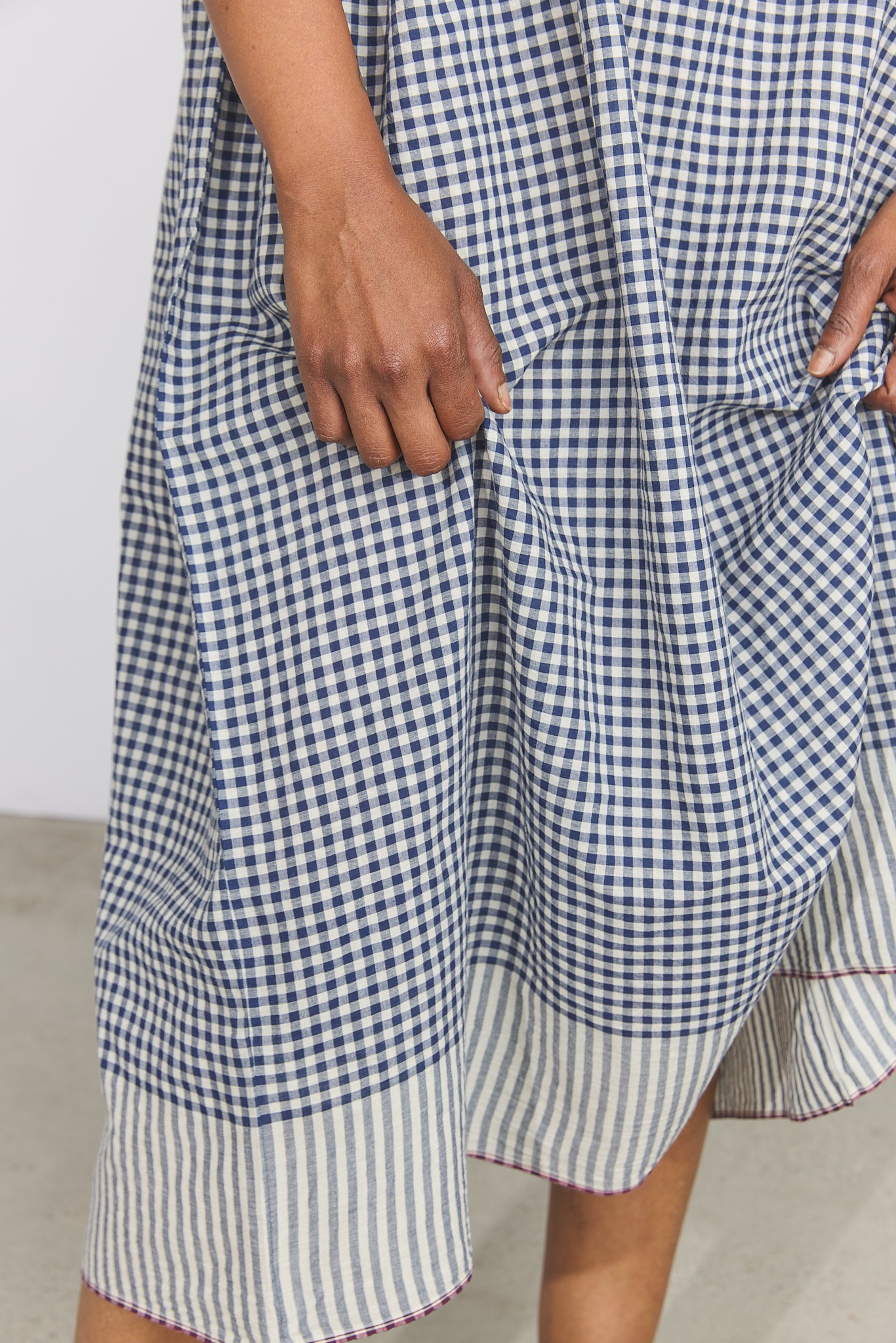 Lily Slip Dress - Indigo Checks