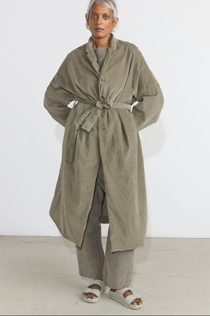 Belted Loose Coat V - Taupe