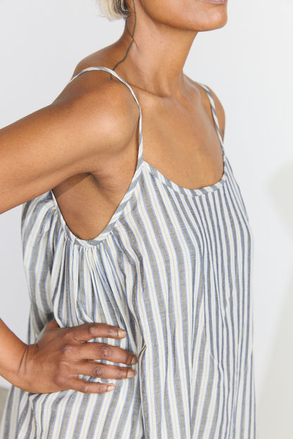 Lily Slip Dress - Grey/White Stripes