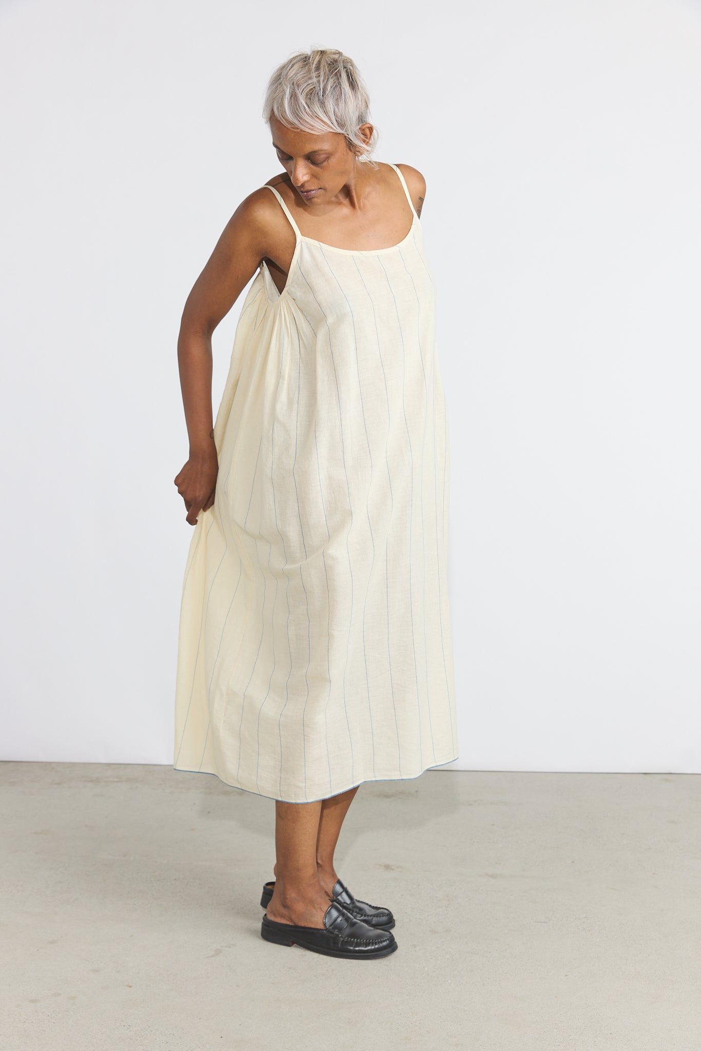 Lily Slip Dress - Blue/White Stripes