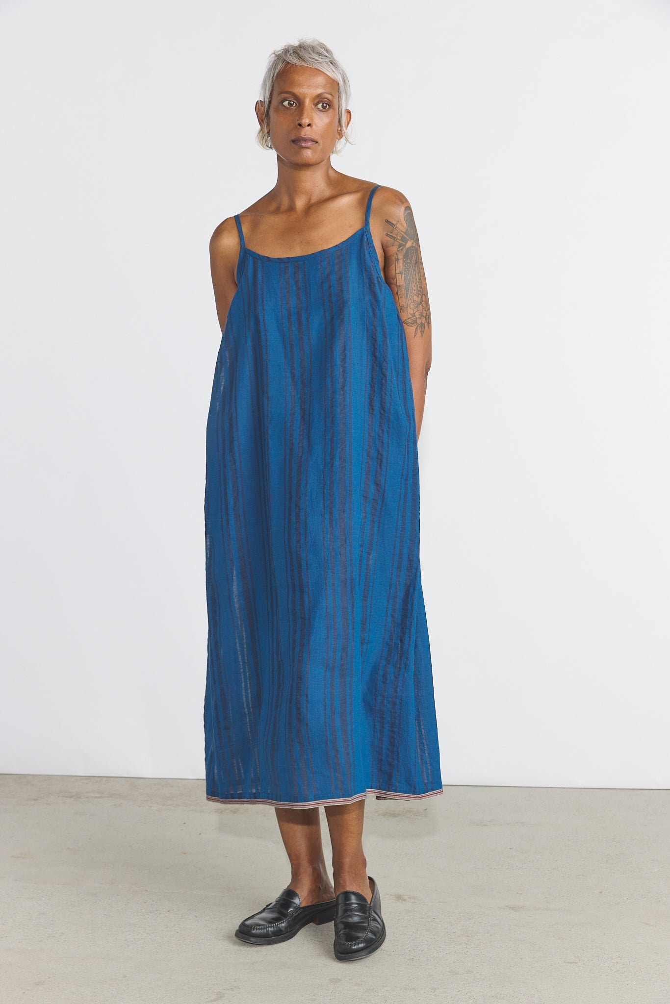 Lily Slip Dress - Blue Stripes