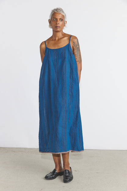 Lily Slip Dress - Blue Stripes