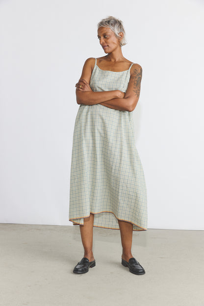 Lily Slip Dress - Blue Checks