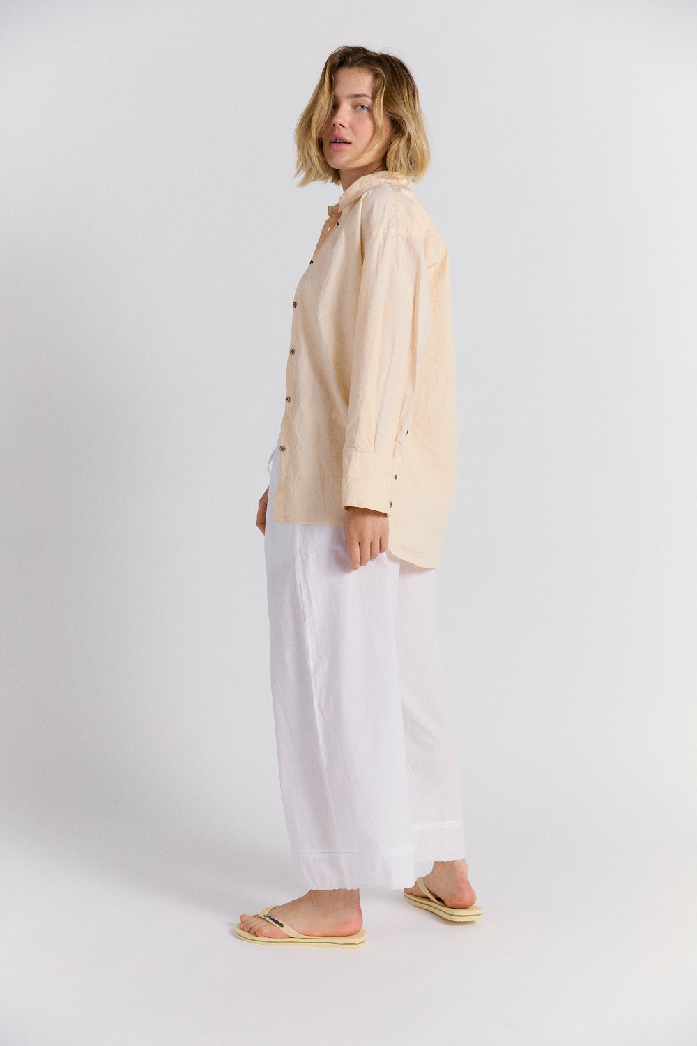 Ramona Poplin Pant in White