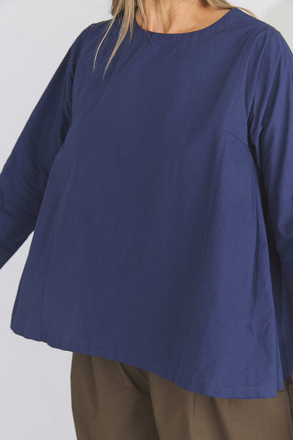 Leona Top - Blue Organic Cotton