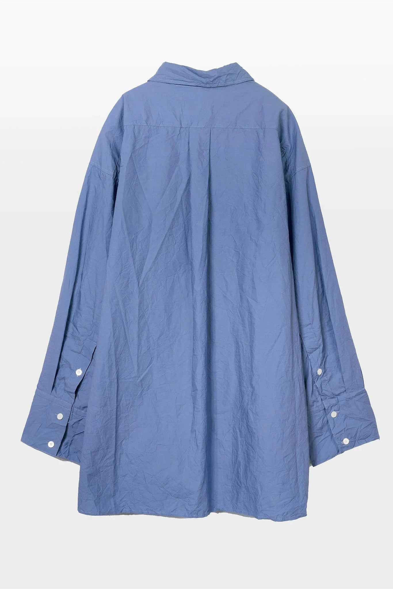Crinkled Oversized Shirt - French Blue