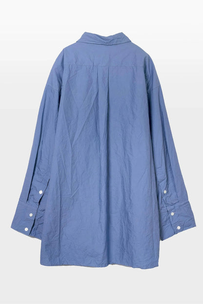 Crinkled Oversized Shirt - French Blue