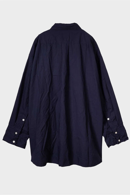 Crinkled Oversized Shirt - Navy