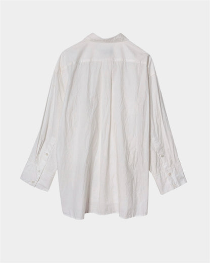 Crinkled Oversized Shirt - White