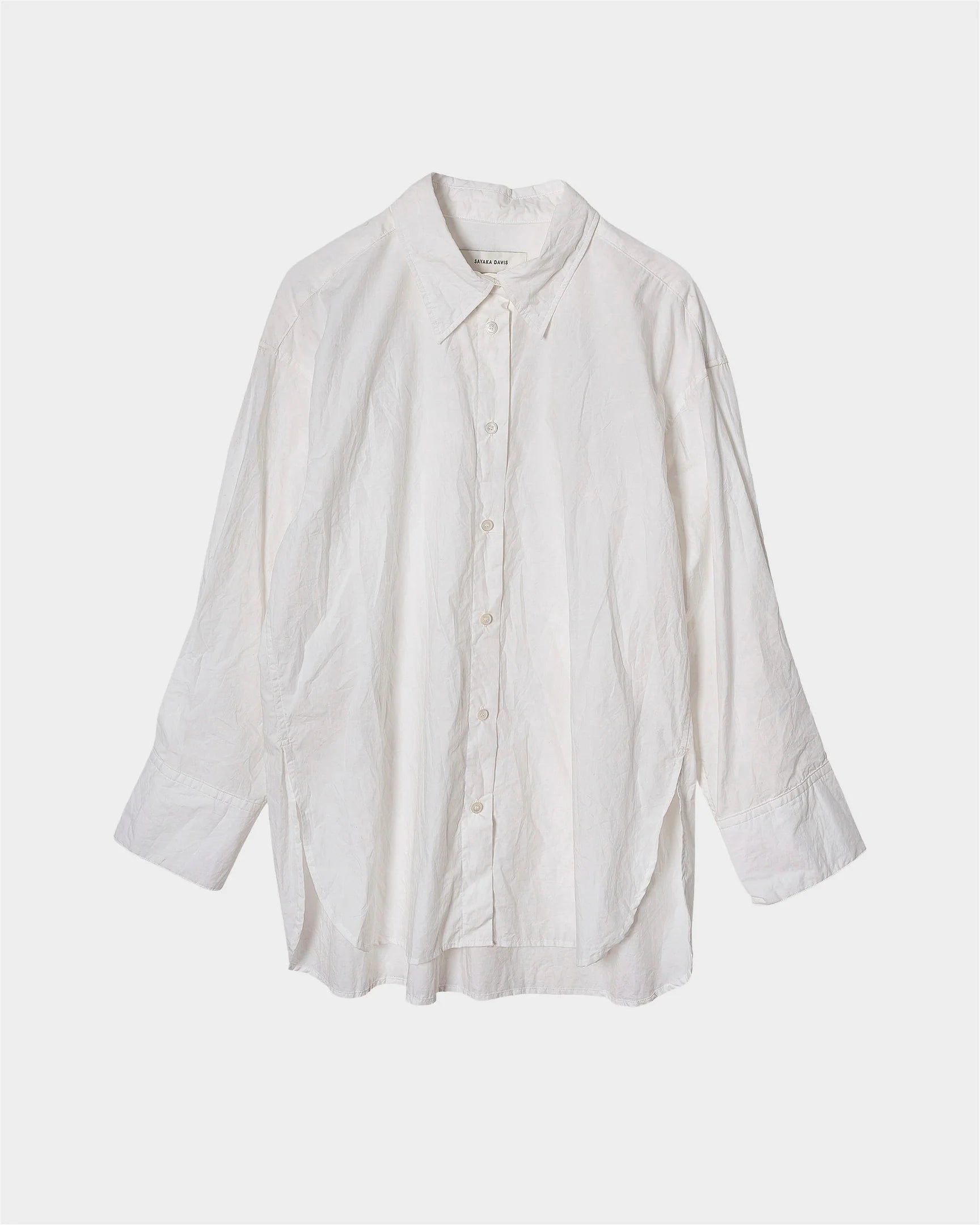 Crinkled Oversized Shirt - White