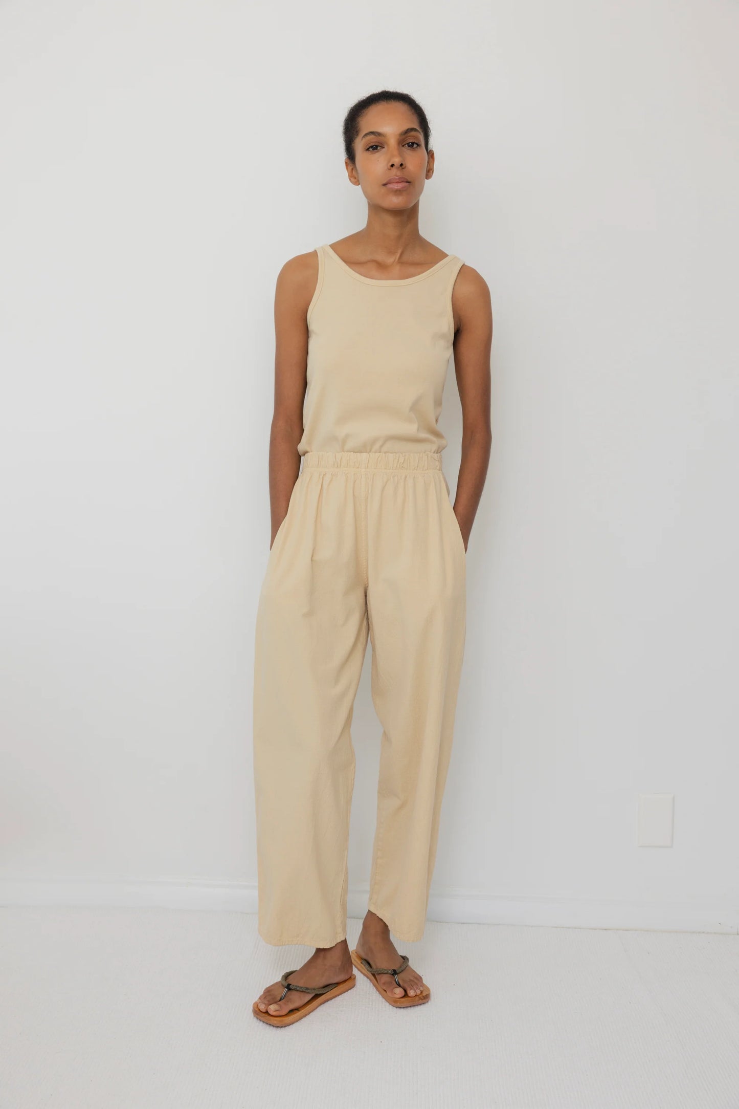 Wide Trouser - Barley