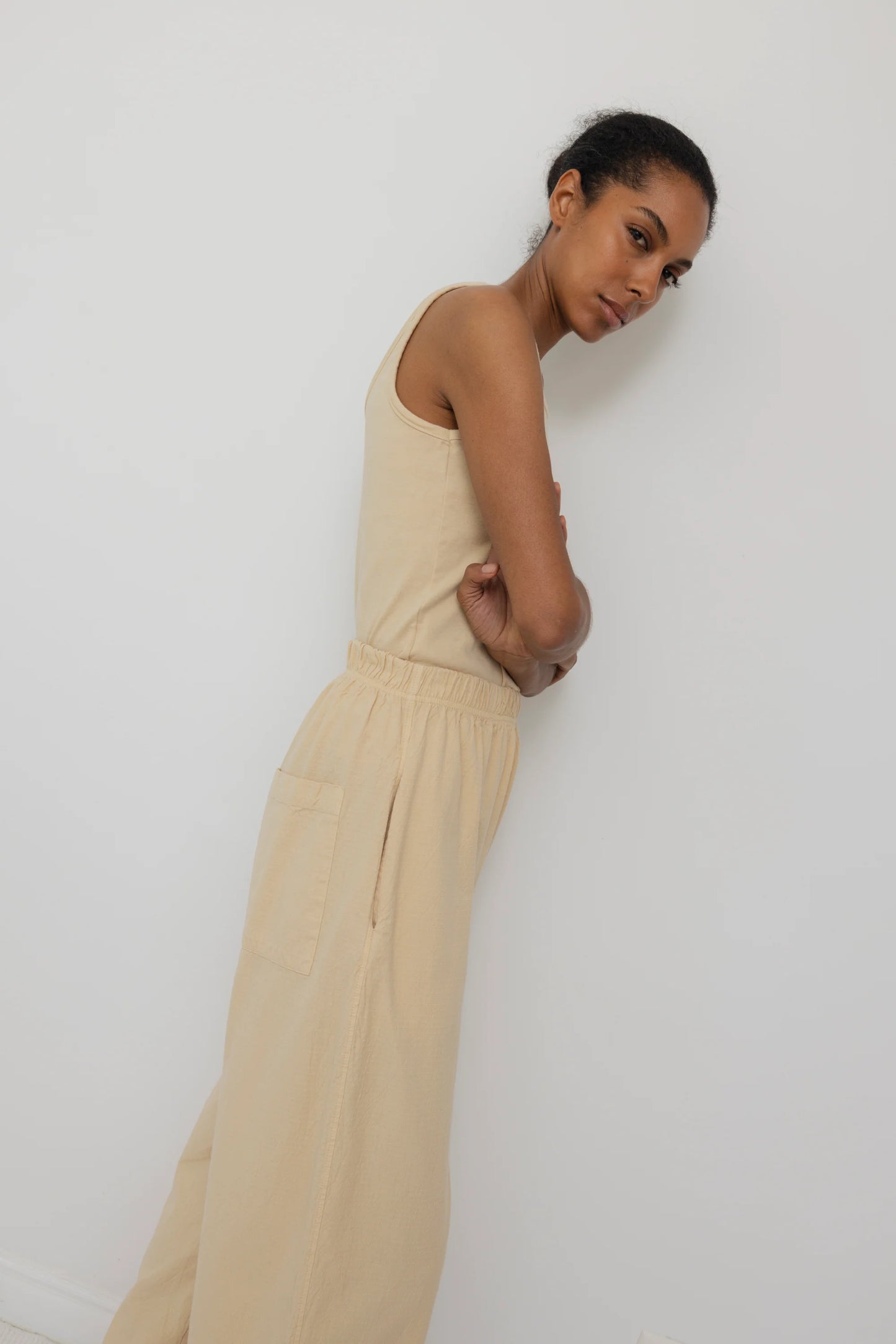 Wide Trouser - Barley