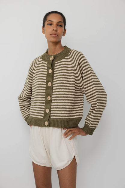 Striped Bomber - Olive
