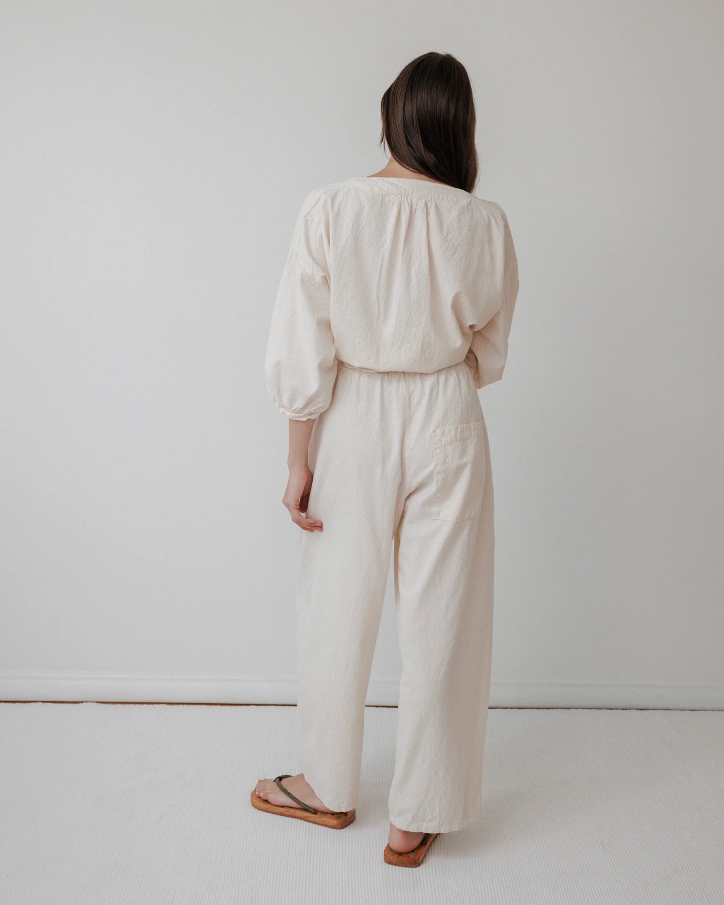 Wide Trouser in Natural
