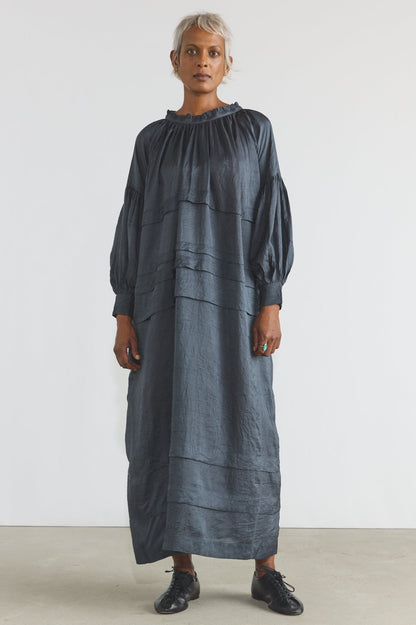 Alva Silk Dress - Charcoal