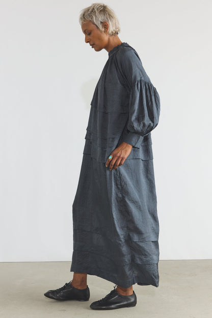 Alva Silk Dress - Charcoal