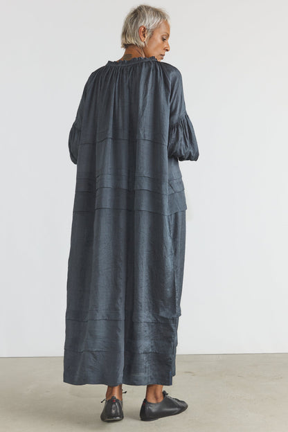 Alva Silk Dress - Charcoal