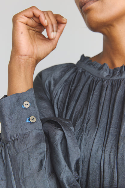 Alva Silk Dress - Charcoal