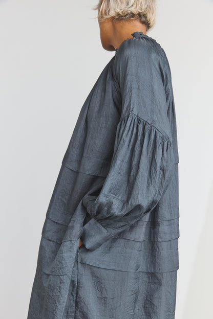 Alva Silk Dress - Charcoal