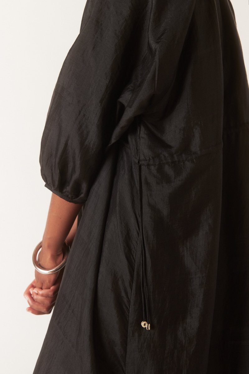 Back Button Dress in Black - Soochie - Bunon