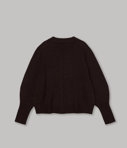 Balloon Sleeve Cardigan in Wood - Soochie - Sayaka Davis