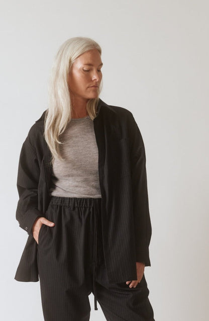 Brushed Wool Big Shirt - Soochie - Yoko Sakamoto