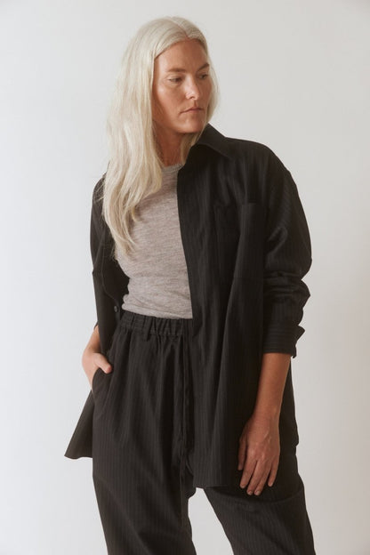 Brushed Wool Big Shirt - Soochie - Yoko Sakamoto