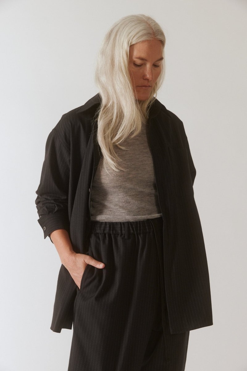 Brushed Wool Big Shirt - Soochie - Yoko Sakamoto