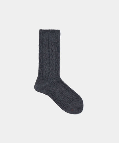 Cable Socks in Charcoal - Soochie - Babaco