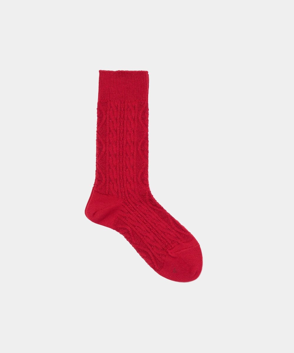 Cable Socks in Red - Soochie - Babaco