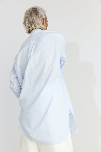 Classic Band Collar Shirt - Saxe Blue
