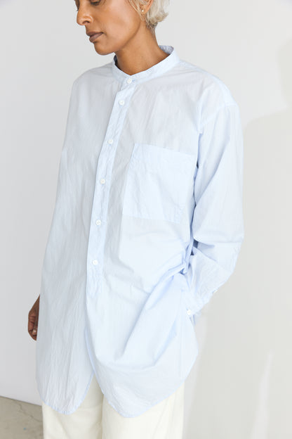 Classic Band Collar Shirt - Saxe Blue